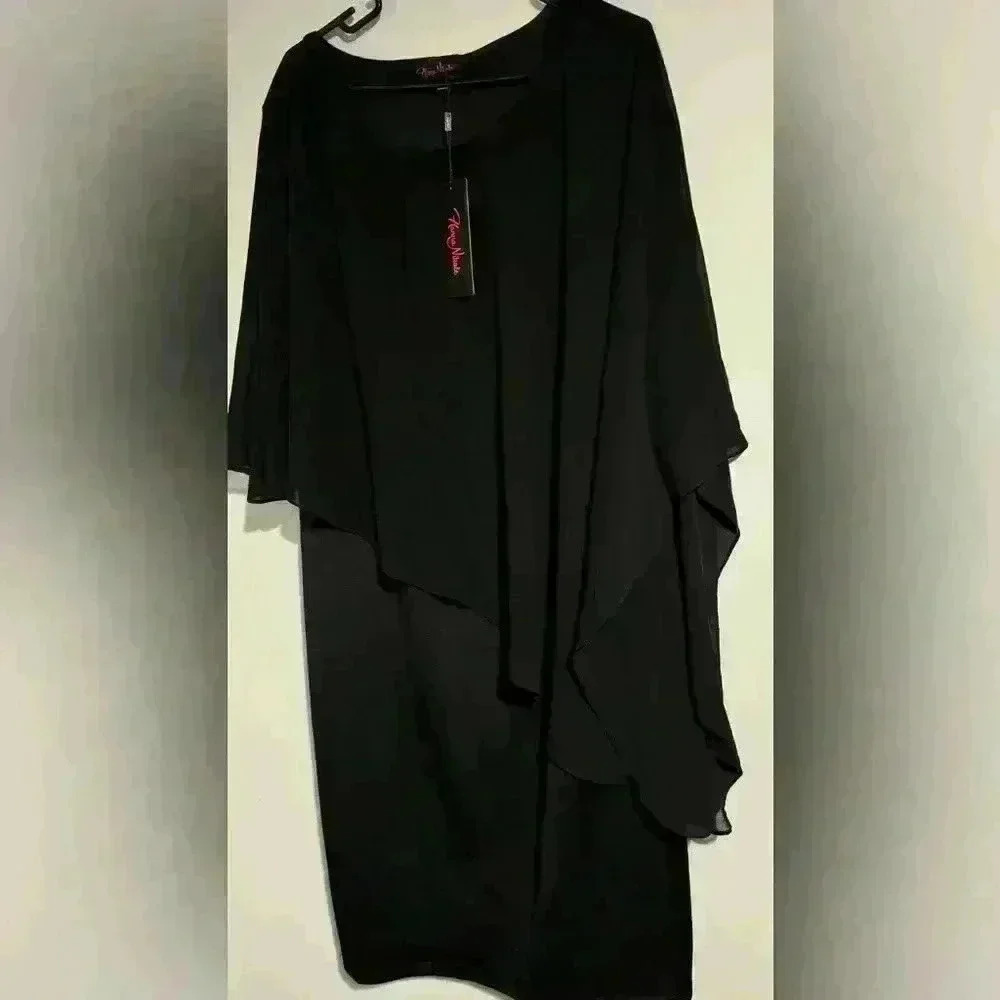 Women’s NWT size 22 Hanna Nicole black dress with overlay